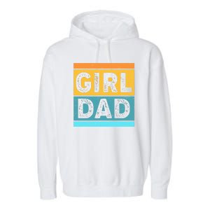 Girl Dad Distressed Color Block Garment-Dyed Fleece Hoodie