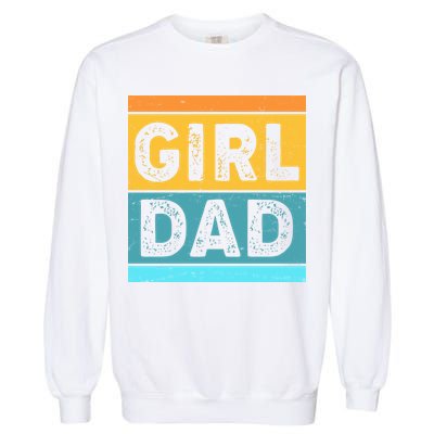 Girl Dad Distressed Color Block Garment-Dyed Sweatshirt