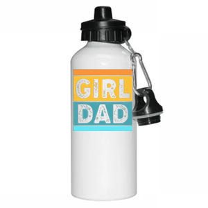 Girl Dad Distressed Color Block Aluminum Water Bottle