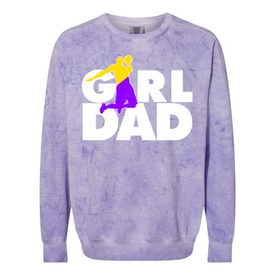 Girl Dad Dunking Tribute Colorblast Crewneck Sweatshirt