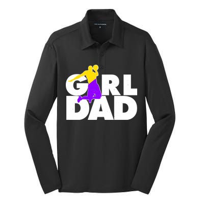 Girl Dad Dunking Tribute Silk Touch Performance Long Sleeve Polo