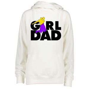 Girl Dad Dunking Tribute Womens Funnel Neck Pullover Hood