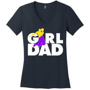 Girl Dad Dunking Tribute Women's V-Neck T-Shirt