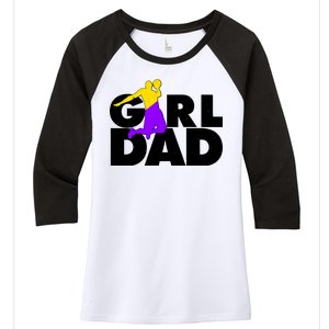 Girl Dad Dunking Tribute Women's Tri-Blend 3/4-Sleeve Raglan Shirt