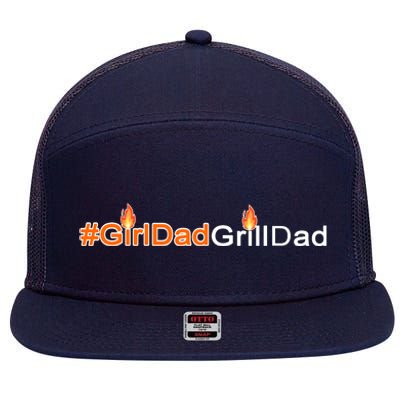 Girl Dad Grill Dad 7 Panel Mesh Trucker Snapback Hat