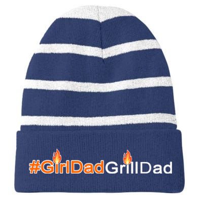 Girl Dad Grill Dad Striped Beanie with Solid Band