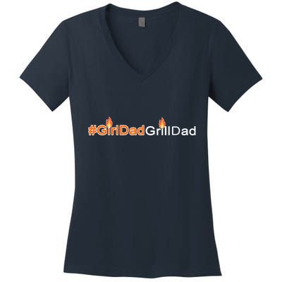 Girl Dad Grill Dad Women's V-Neck T-Shirt