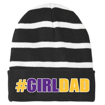 Girl Dad Kobe Tribute Memorial Striped Beanie with Solid Band