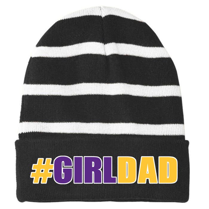 Girl Dad Kobe Tribute Memorial Striped Beanie with Solid Band