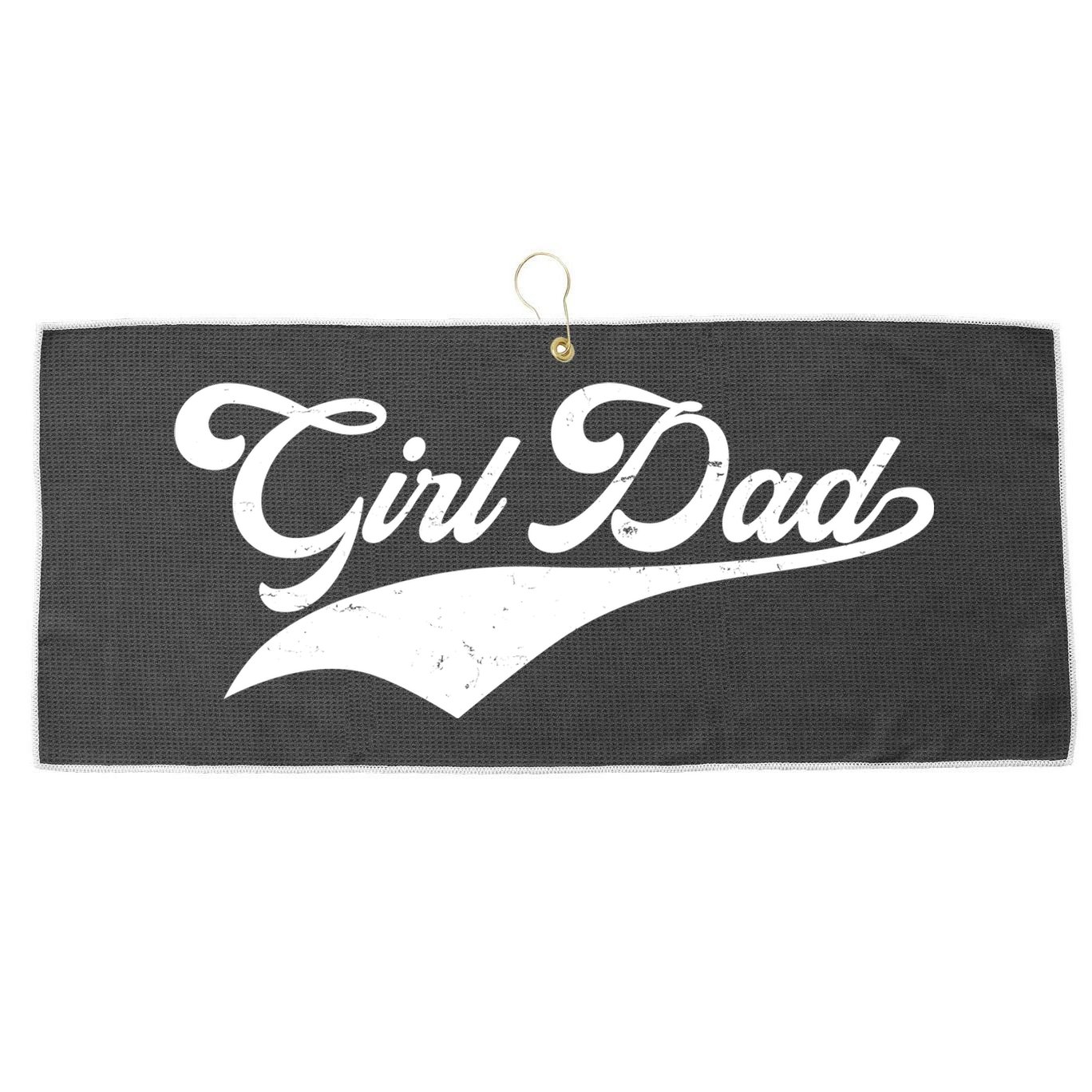 Girl Dad Tribute Large Microfiber Waffle Golf Towel