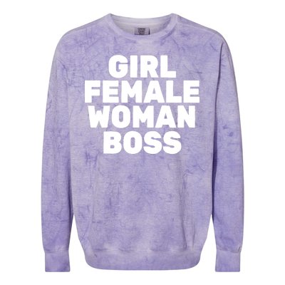 Girl Female Woman Boss Colorblast Crewneck Sweatshirt