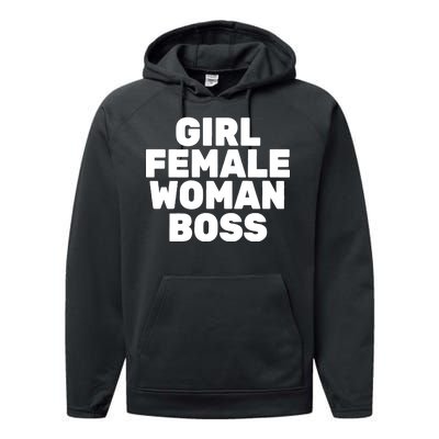 Girl Female Woman Boss Performance Fleece Hoodie