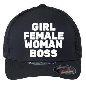 Girl Female Woman Boss Flexfit Unipanel Trucker Cap