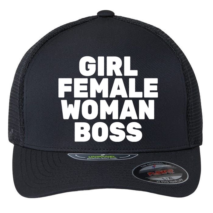 Girl Female Woman Boss Flexfit Unipanel Trucker Cap