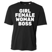 Girl Female Woman Boss Cooling Performance Crew T-Shirt