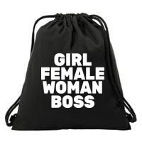 Girl Female Woman Boss Drawstring Bag