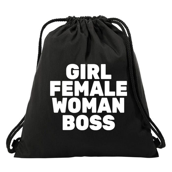 Girl Female Woman Boss Drawstring Bag