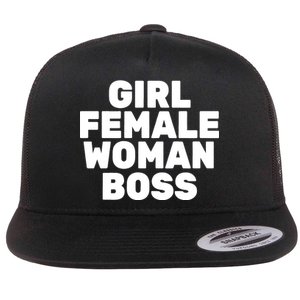 Girl Female Woman Boss Flat Bill Trucker Hat