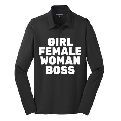 Girl Female Woman Boss Silk Touch Performance Long Sleeve Polo