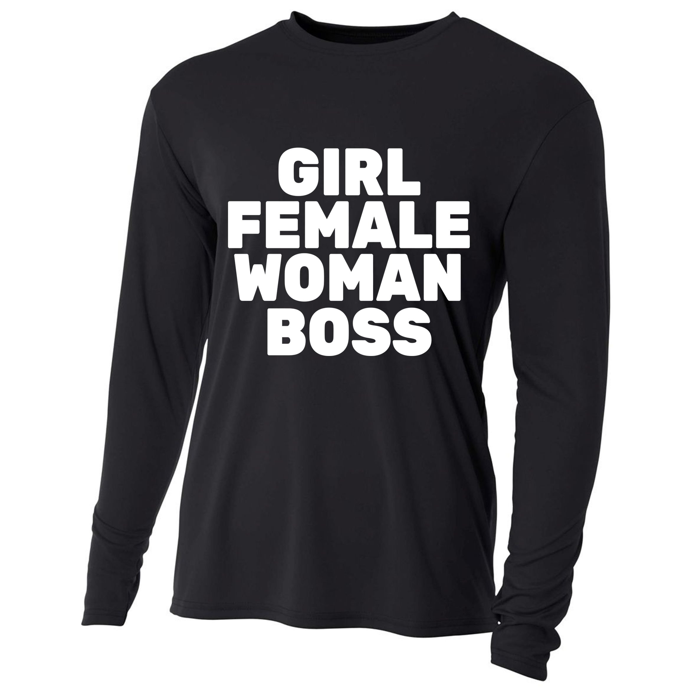 Girl Female Woman Boss Cooling Performance Long Sleeve Crew
