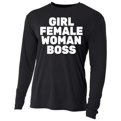 Girl Female Woman Boss Cooling Performance Long Sleeve Crew