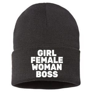 Girl Female Woman Boss Sustainable Knit Beanie