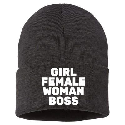 Girl Female Woman Boss Sustainable Knit Beanie