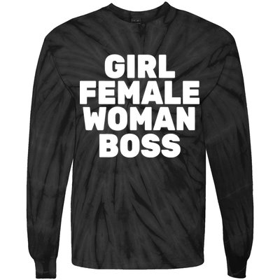 Girl Female Woman Boss Tie-Dye Long Sleeve Shirt