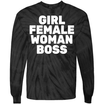 Girl Female Woman Boss Tie-Dye Long Sleeve Shirt