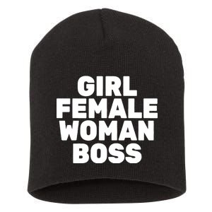 Girl Female Woman Boss Short Acrylic Beanie