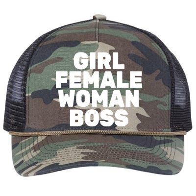 Girl Female Woman Boss Retro Rope Trucker Hat Cap