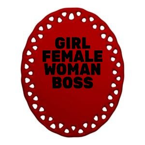 Girl Female Woman Boss Ceramic Oval Ornament