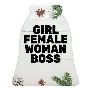 Girl Female Woman Boss Ceramic Bell Ornament