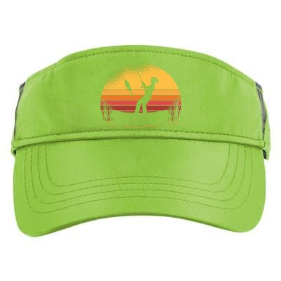 Girl Fishing Sunset Adult Drive Performance Visor