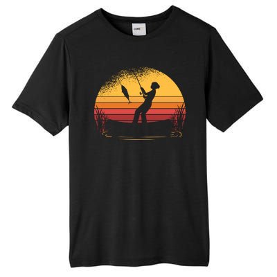 Girl Fishing Sunset Tall Fusion ChromaSoft Performance T-Shirt