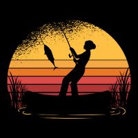 Girl Fishing Sunset 16 in Basic Backpack