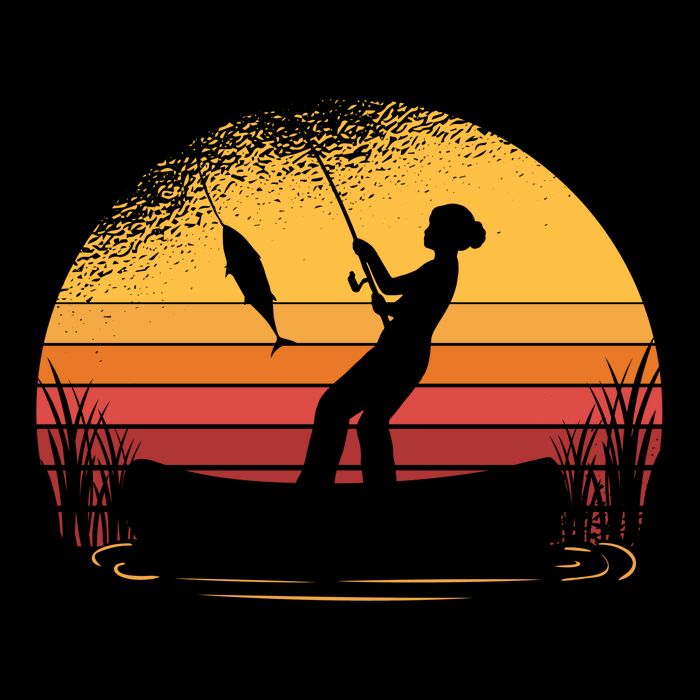 Girl Fishing Sunset 16 in Basic Backpack