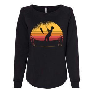 Girl Fishing Sunset Womens California Wash Sweatshirt