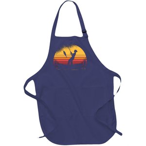 Girl Fishing Sunset Full-Length Apron With Pockets