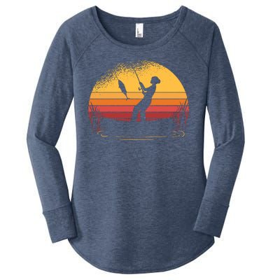 Girl Fishing Sunset Women's Perfect Tri Tunic Long Sleeve Shirt