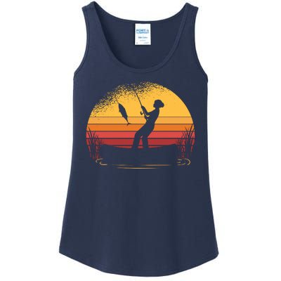 Girl Fishing Sunset Ladies Essential Tank