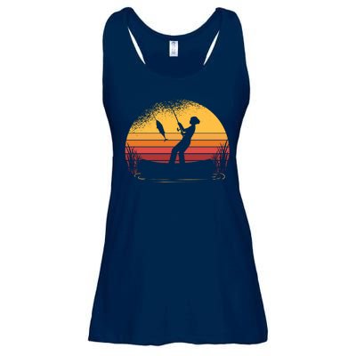 Girl Fishing Sunset Ladies Essential Flowy Tank