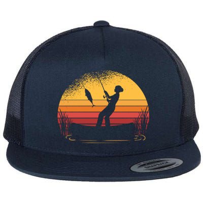 Girl Fishing Sunset Flat Bill Trucker Hat