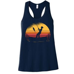 Girl Fishing Sunset Women's Racerback Tank