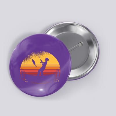 Girl Fishing Sunset Button