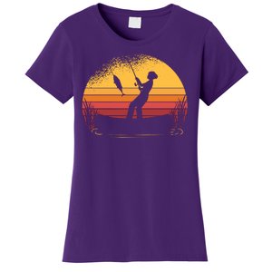 Girl Fishing Sunset Women's T-Shirt