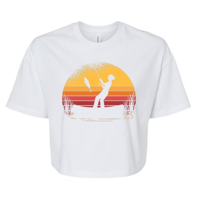 Girl Fishing Sunset Bella+Canvas Jersey Crop Tee