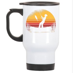 Girl Fishing Sunset Stainless Steel Travel Mug