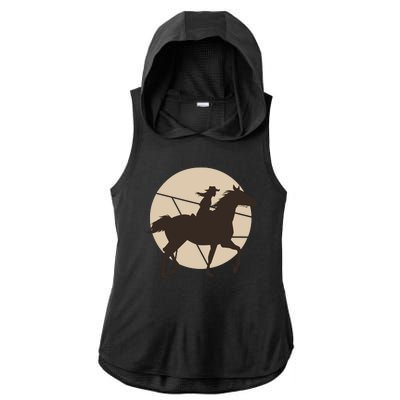 Girl Horse Rider Ladies PosiCharge Tri-Blend Wicking Draft Hoodie Tank