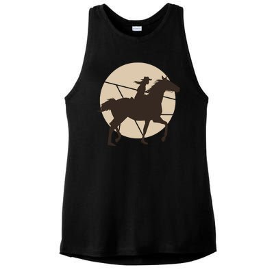 Girl Horse Rider Ladies PosiCharge Tri-Blend Wicking Tank